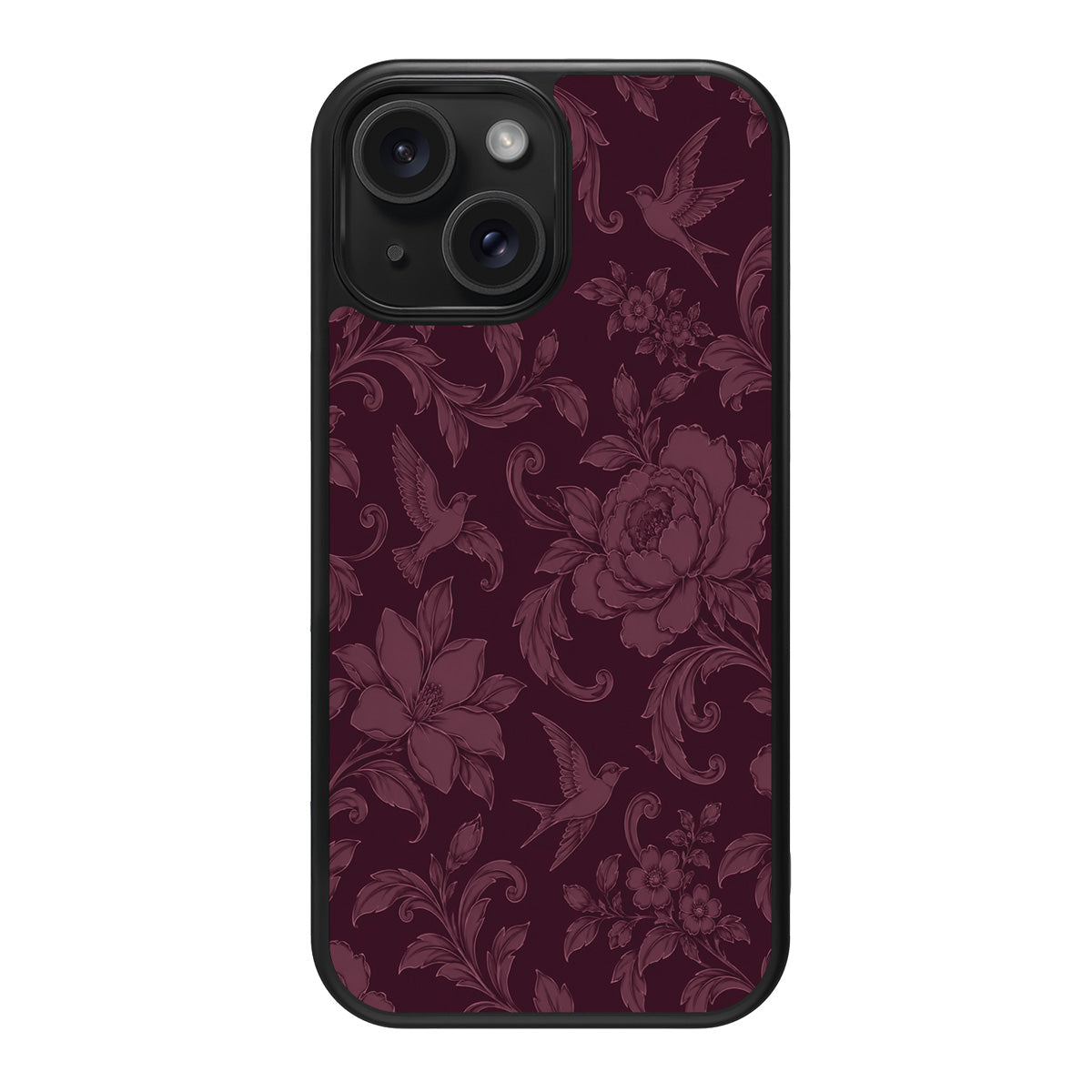 Swallow Damask design back view – iPhone 14 Plus case