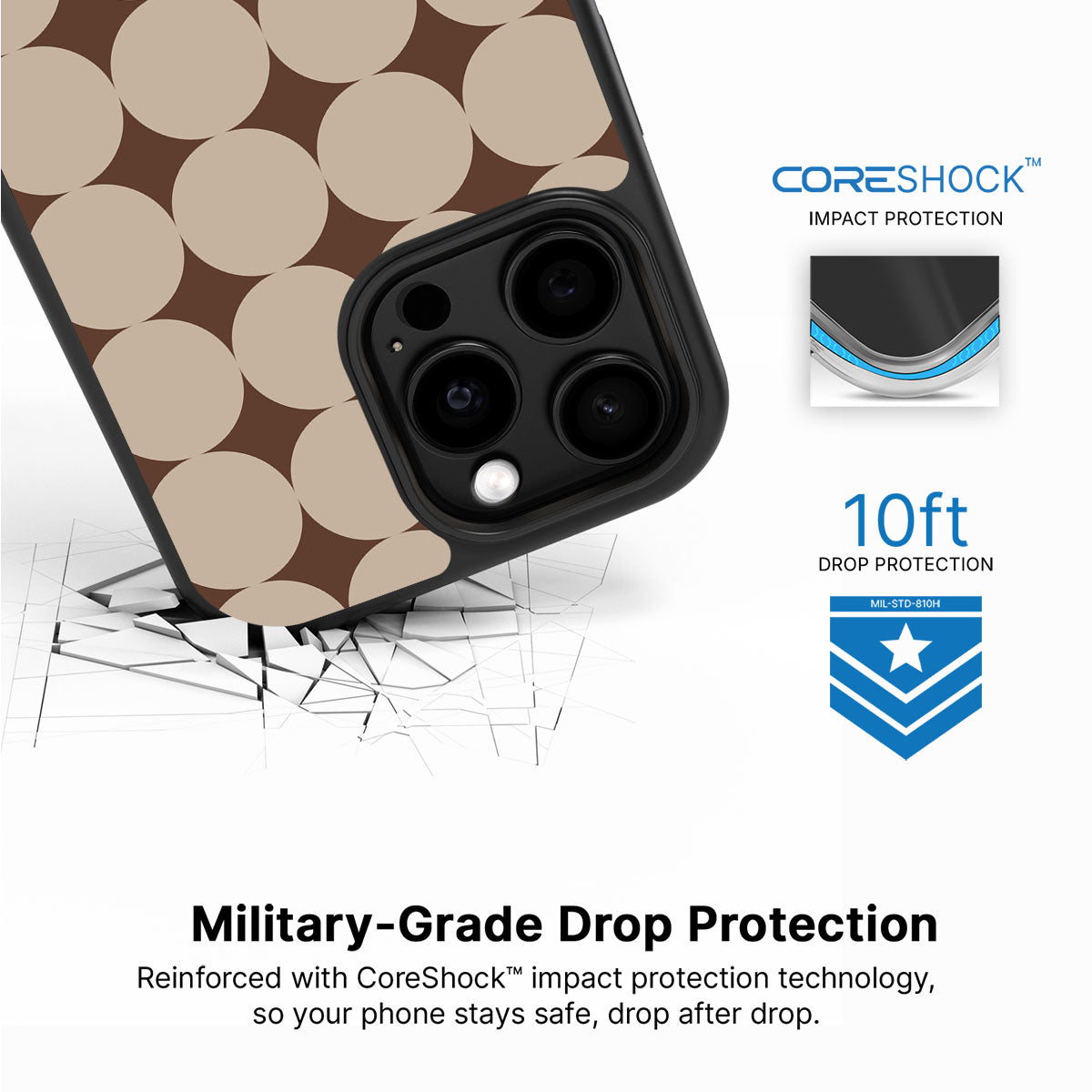 Caffe Latte iPhone 14 Pro case with drop protection
