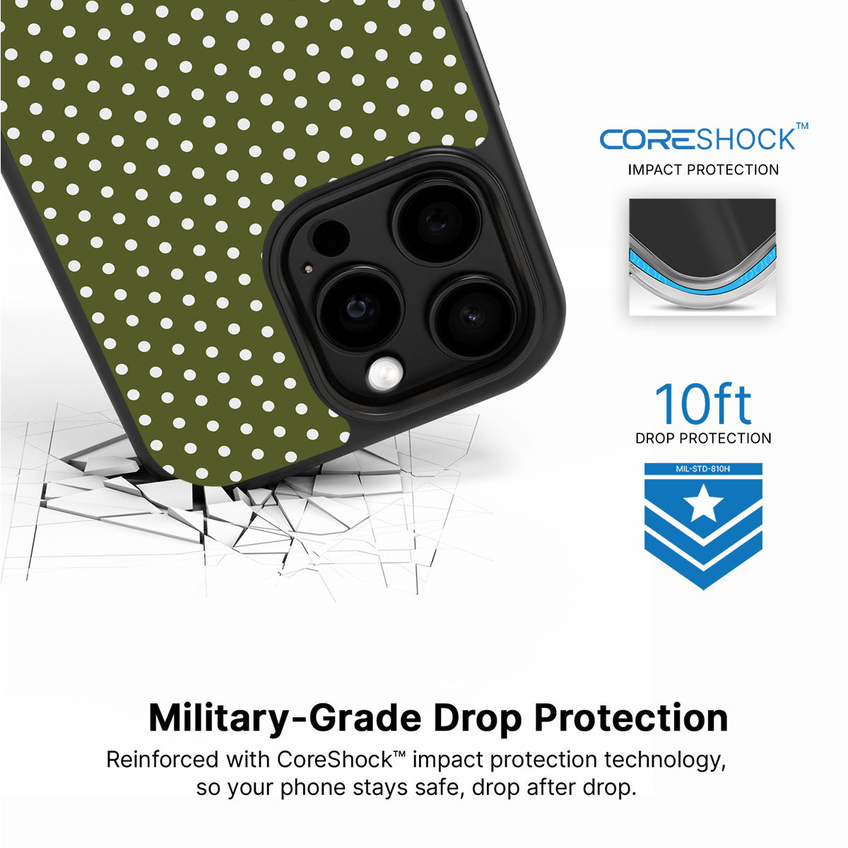 Forest Mesh iPhone 14 Pro case with drop protection