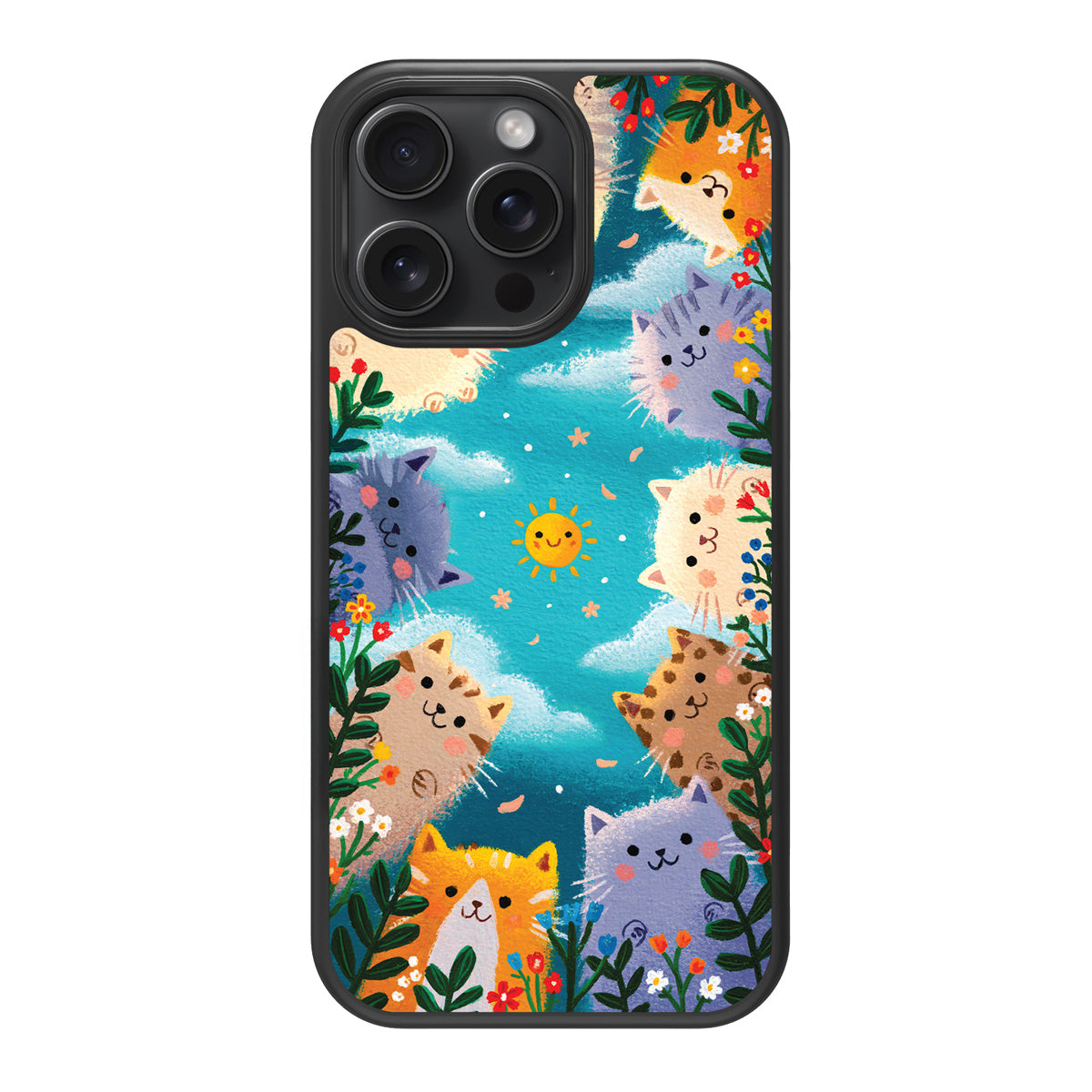 Garden Kittens design back view – iPhone 14 Pro case