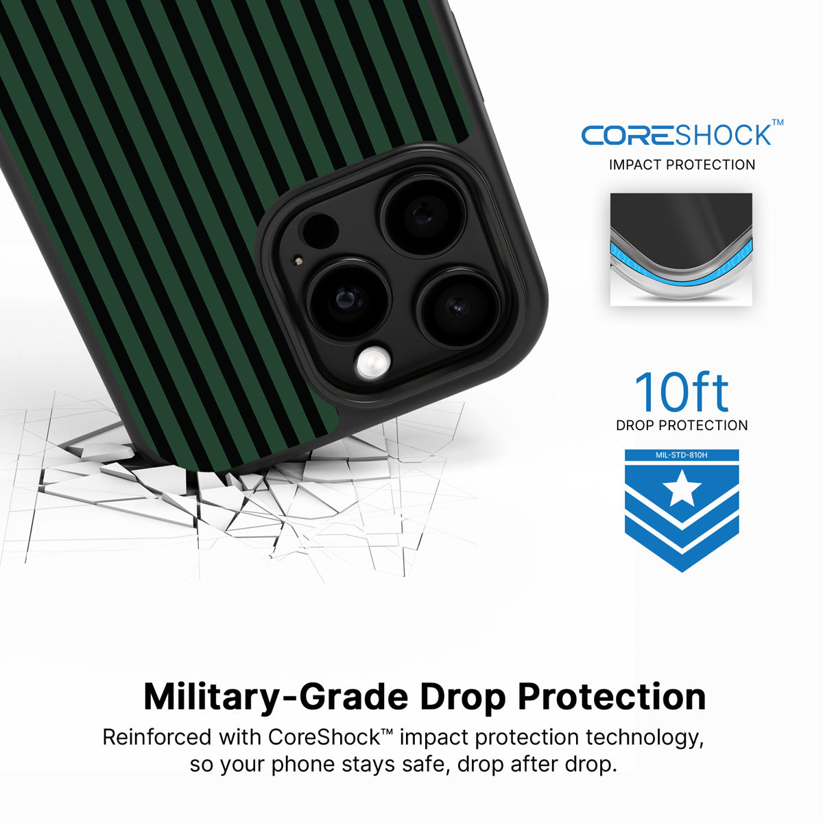 Green Stripe iPhone 14 Pro Case – Jungle Rule | MagSafe