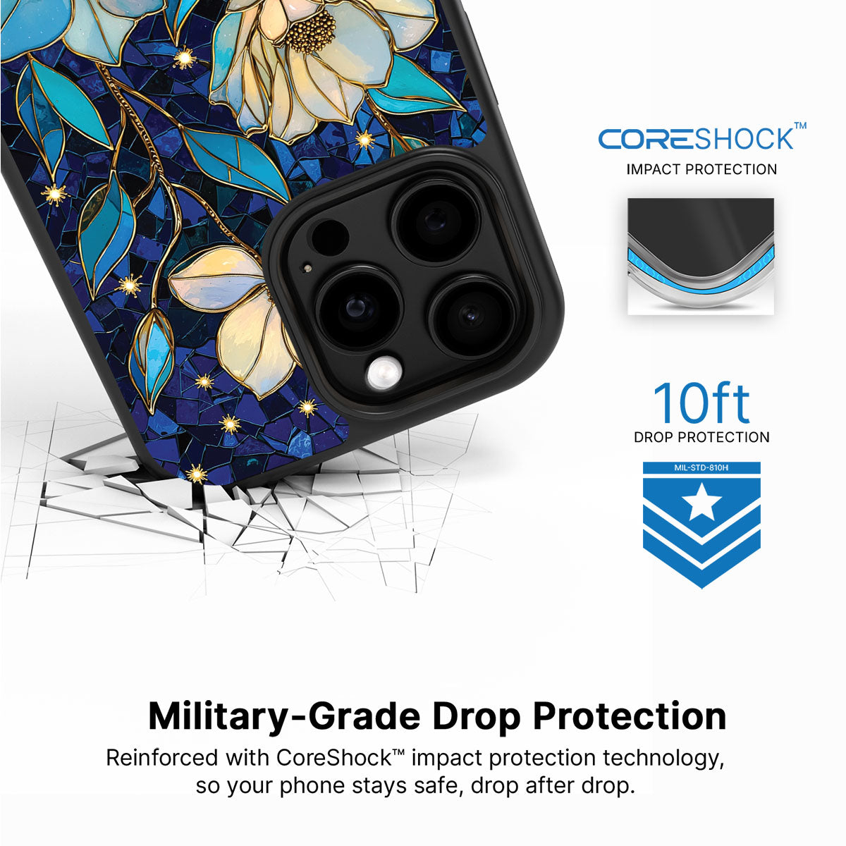 Floral Designer iPhone 14 Pro Case – Midnight Magnolia | MagSafe