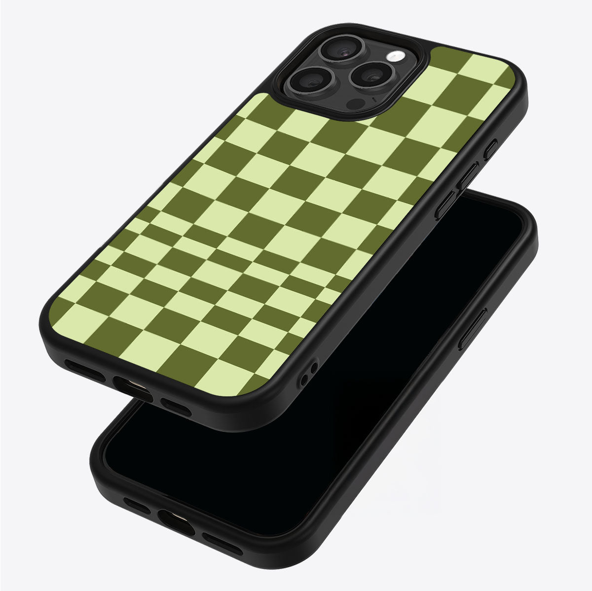 Olive Meadow iPhone 14 Pro case – back and side view