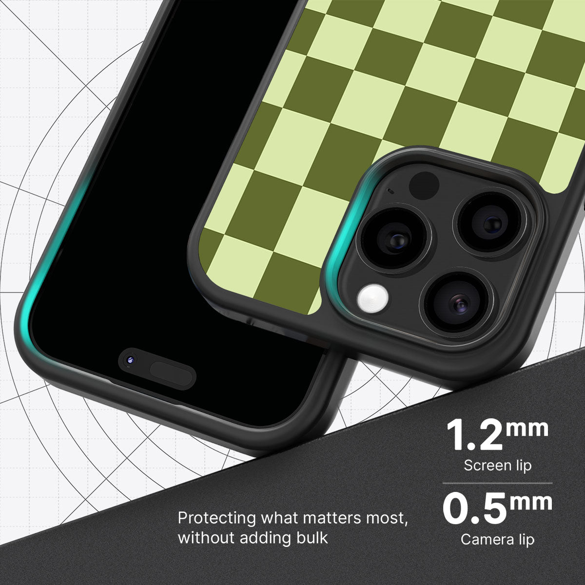 Olive Meadow slim iPhone 14 Pro phone case