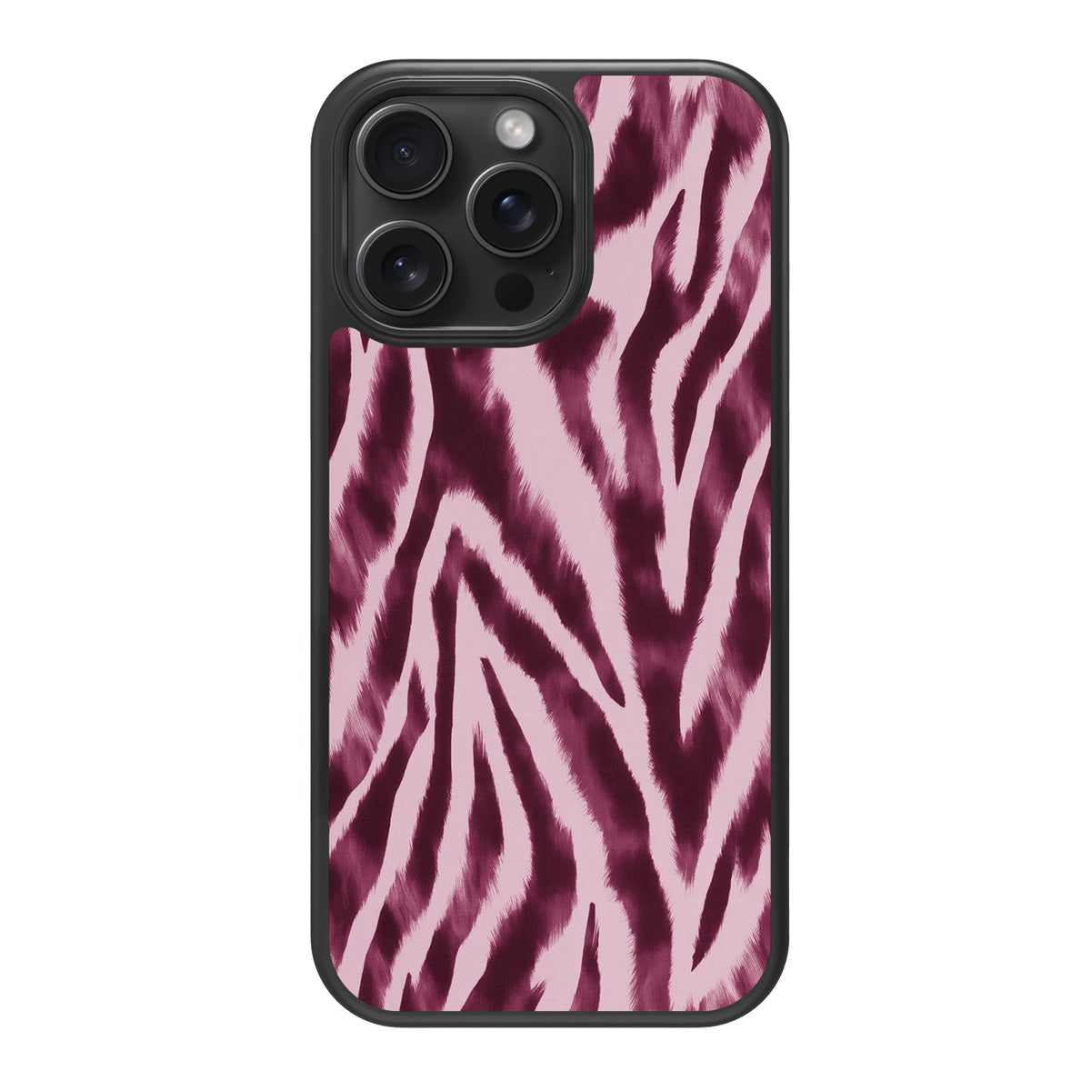 Sangria Zebra design back view – iPhone 14 Pro case
