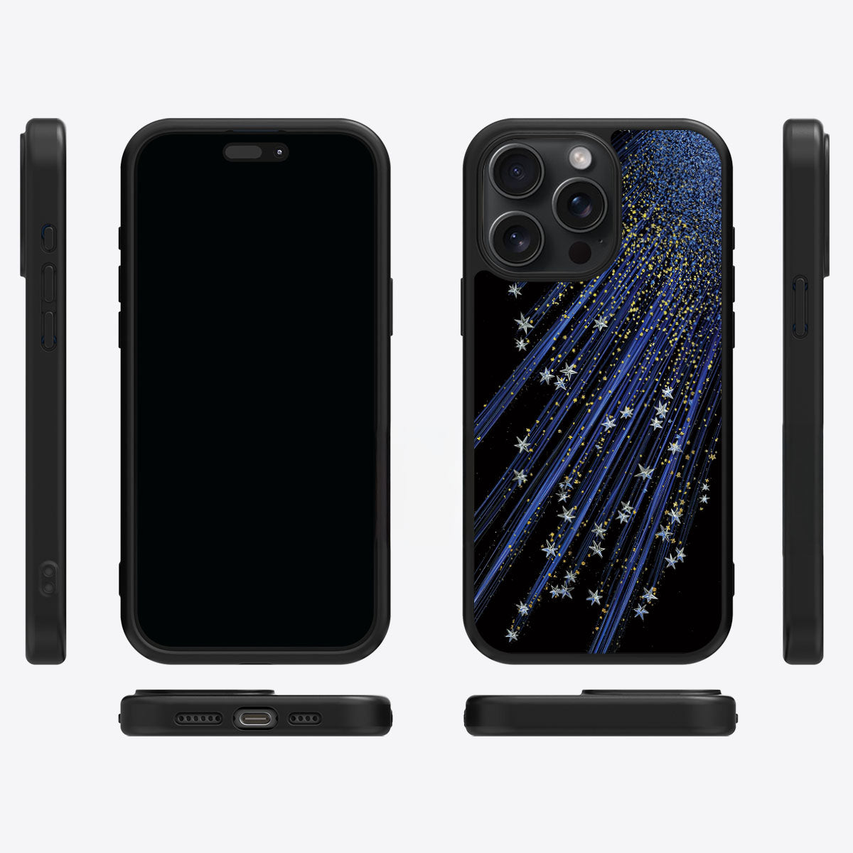 Celestial Designer iPhone 14 Pro Case – Star Cascade | MagSafe