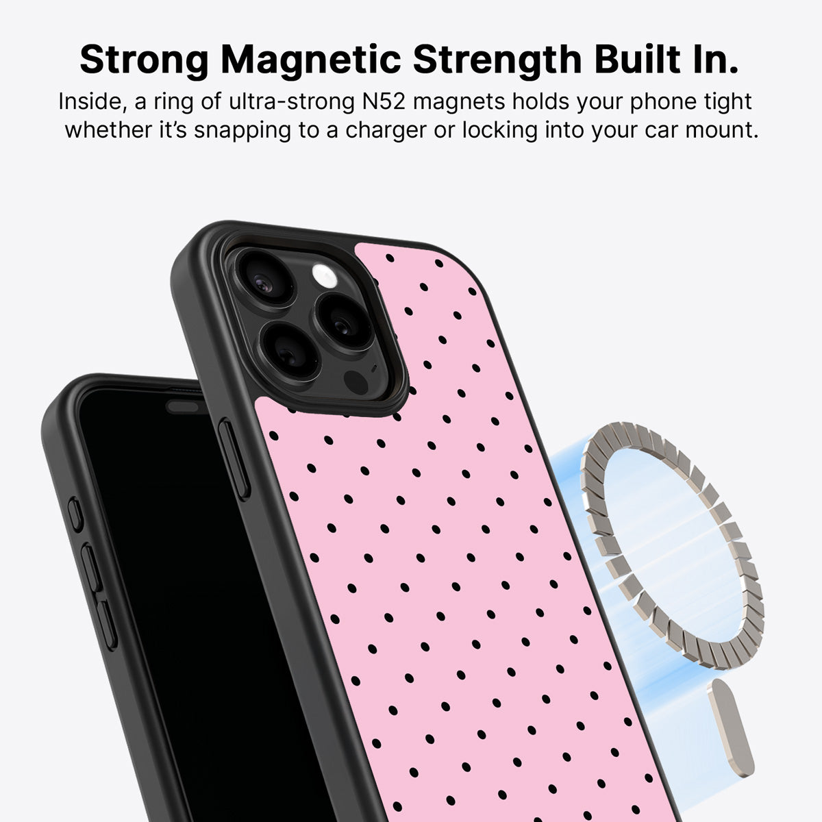 Pink Polka Dot iPhone 14 Pro Case – Veloria | MagSafe