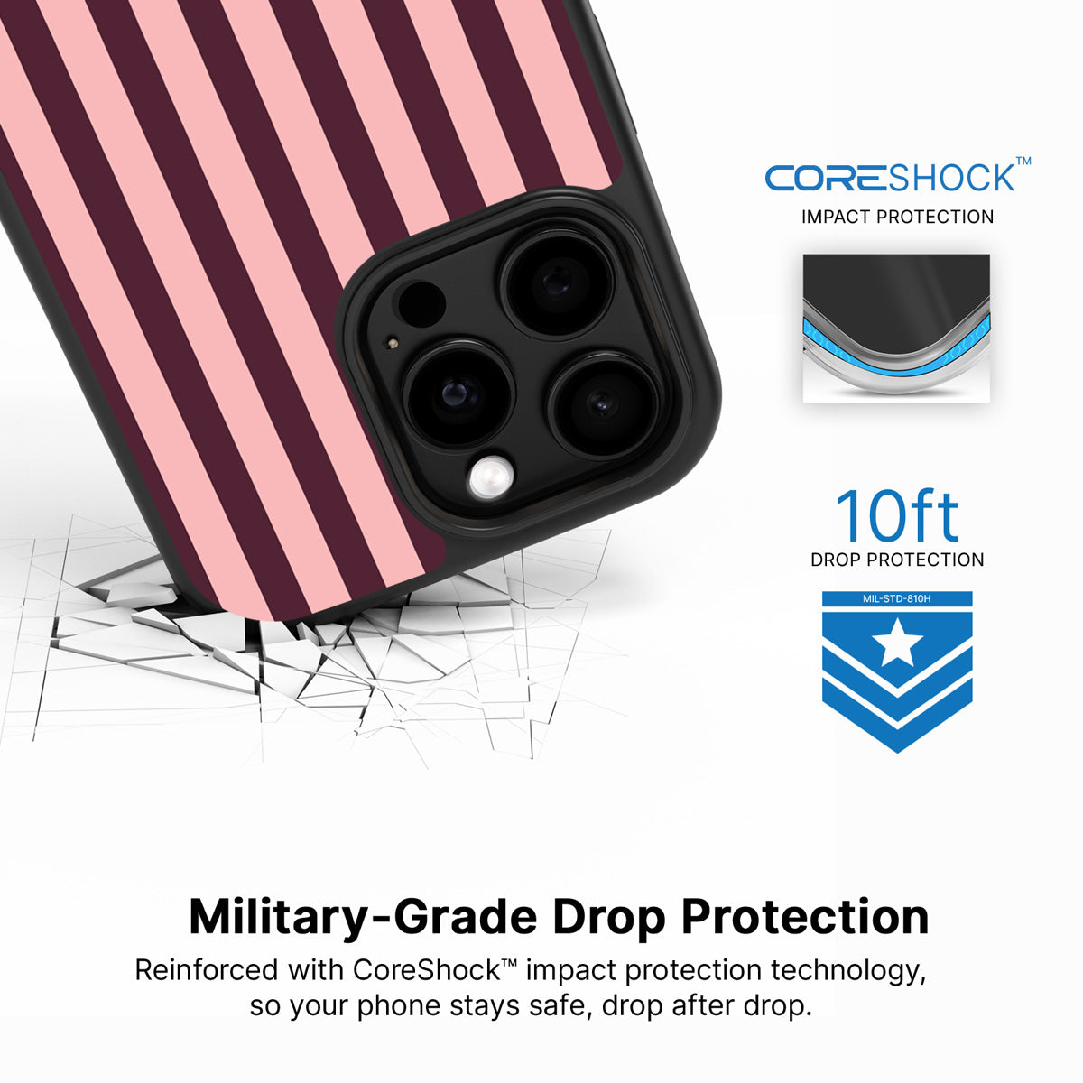 Claret Awning iPhone 14 Pro Max case with drop protection