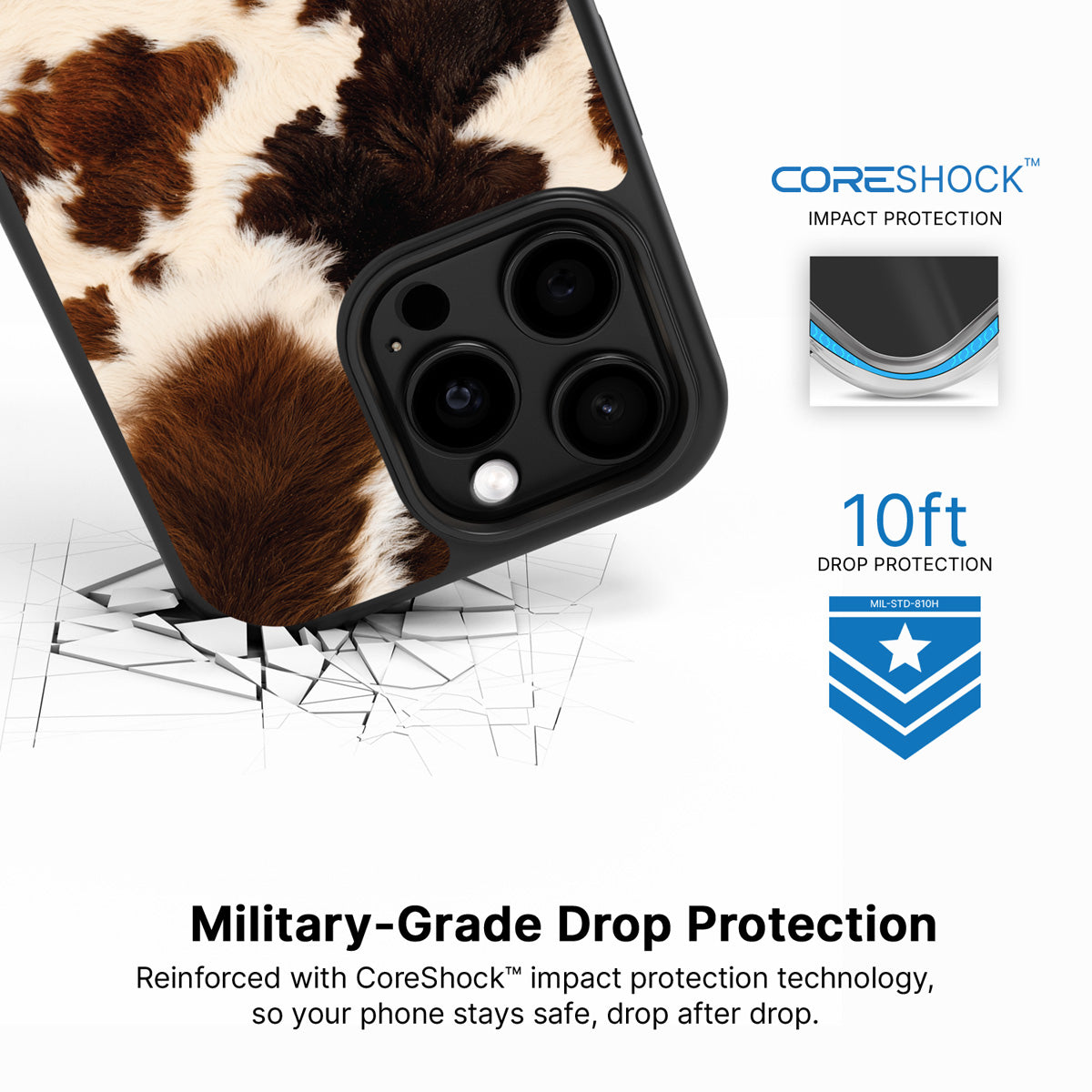 Cowhide Designer iPhone 14 Pro Max Case – Swiss Cow | MagSafe