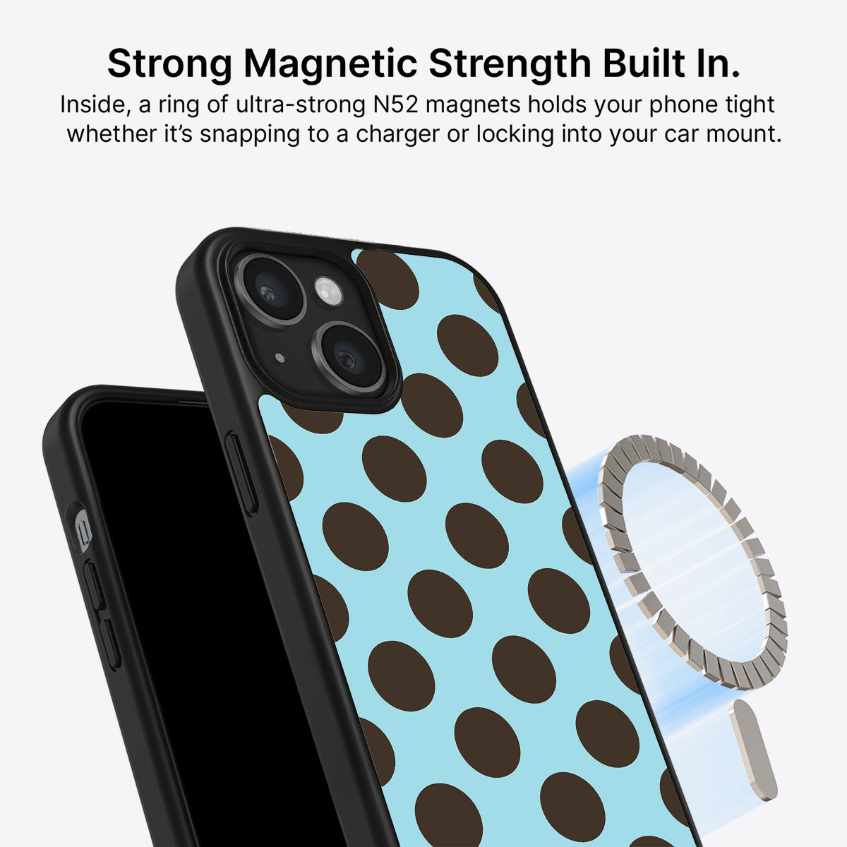 iPhone 15 MagSafe case – Blue Mocha design