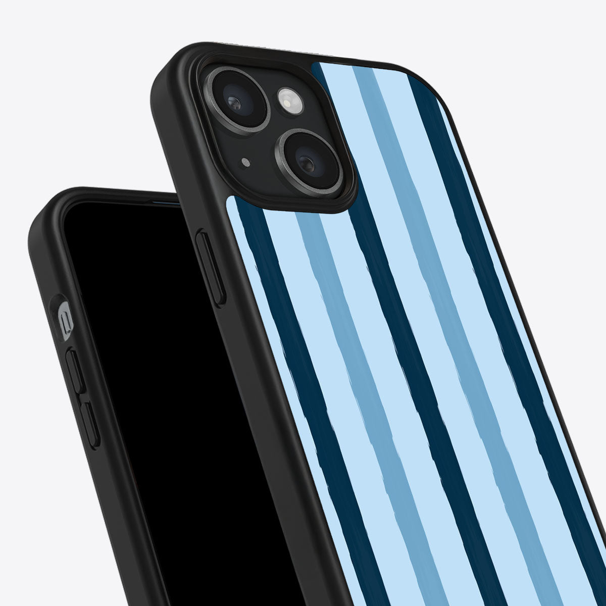 Blue Watercolor Stripes - iPhone 15 Case #case type_core (non magsafe)