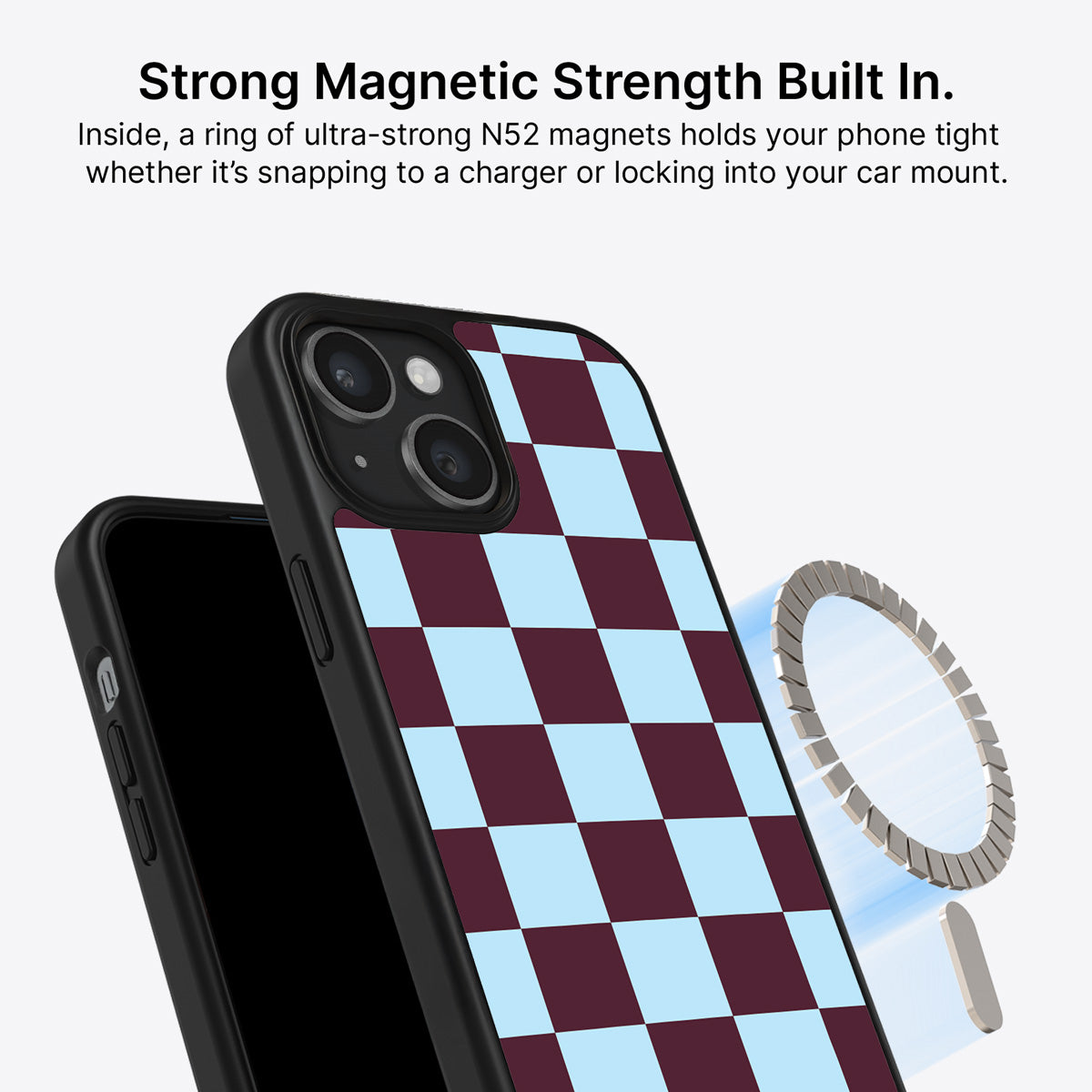 iPhone 15 MagSafe case – Cabernet Tile design