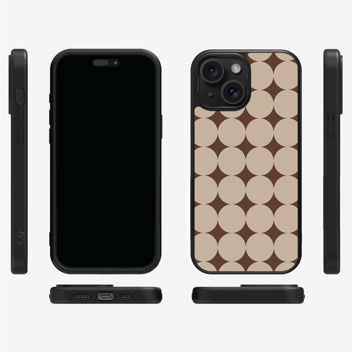 Caffe Latte iPhone 15 case cover – multi-angle view