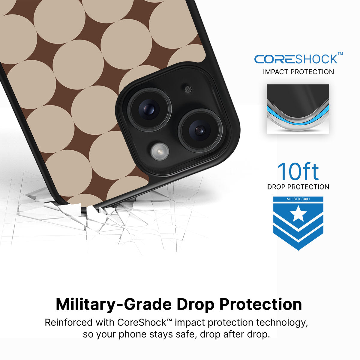 Caffe Latte iPhone 15 case with drop protection
