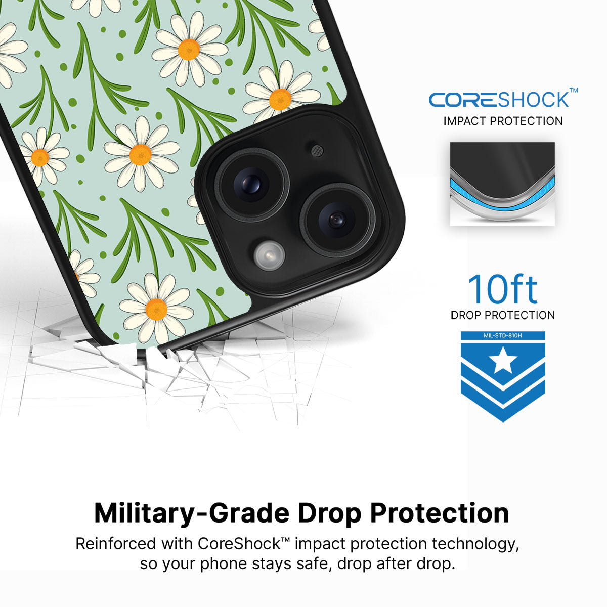 Daisy Flowers - iPhone 15 Case #case type_core (magsafe), #case type_core (non magsafe)