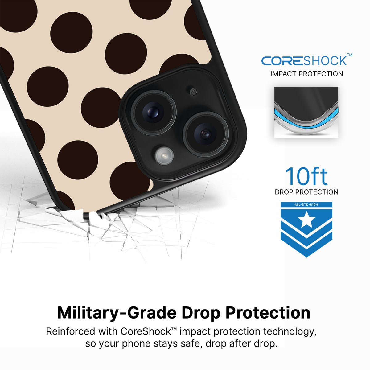 Desert Beetles iPhone 15 case with drop protection