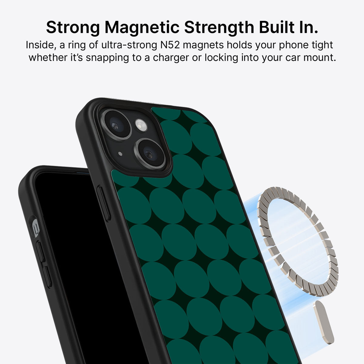 iPhone 15 MagSafe case – Emerald Bed design