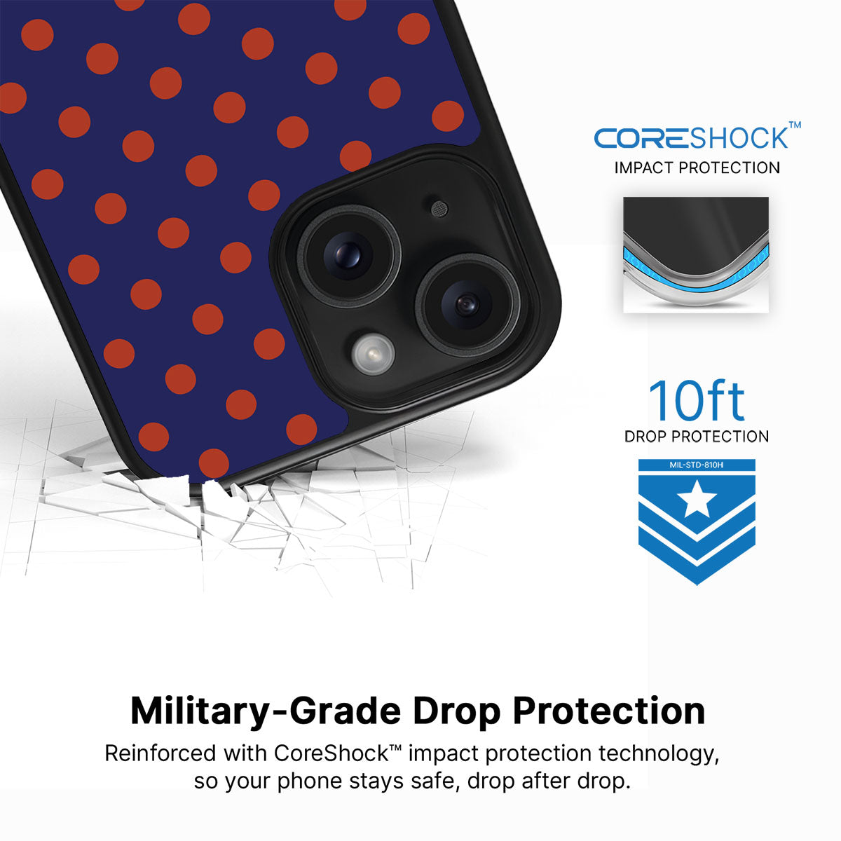 Fiery Instinct iPhone 15 case with drop protection