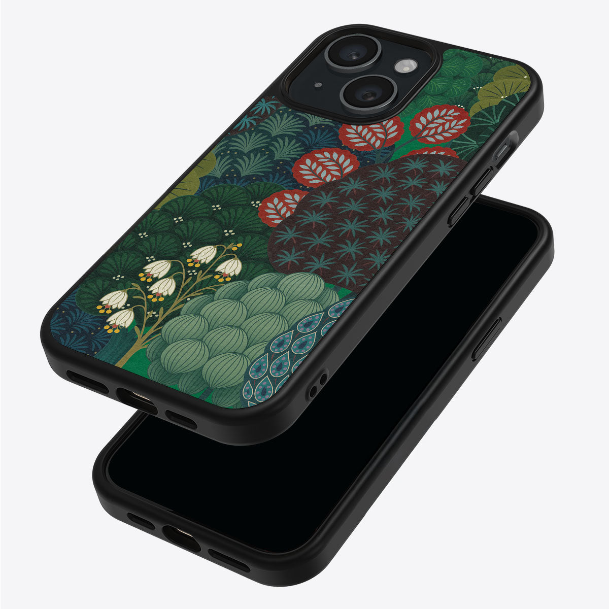 Flourishing Forests iPhone 15 case – back and side view