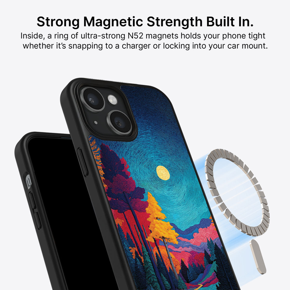 Boho Nature Designer iPhone 15 Case – Folk Valley | MagSafe