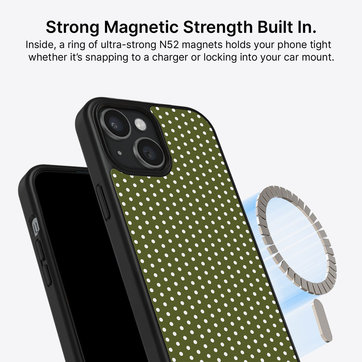 iPhone 15 MagSafe case – Forest Mesh design