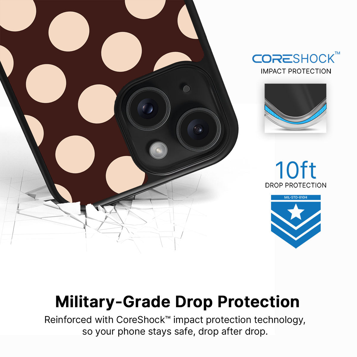 Hazelnut Spread iPhone 15 case with drop protection