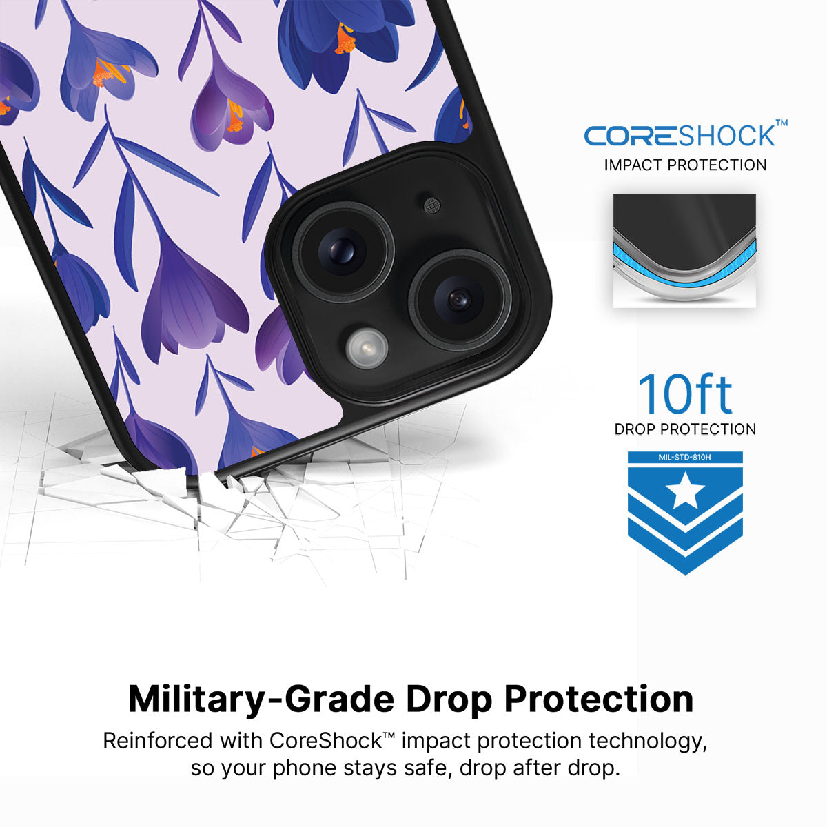 Midnight Crocus - iPhone 15 Case #case type_core (magsafe), #case type_core (non magsafe)