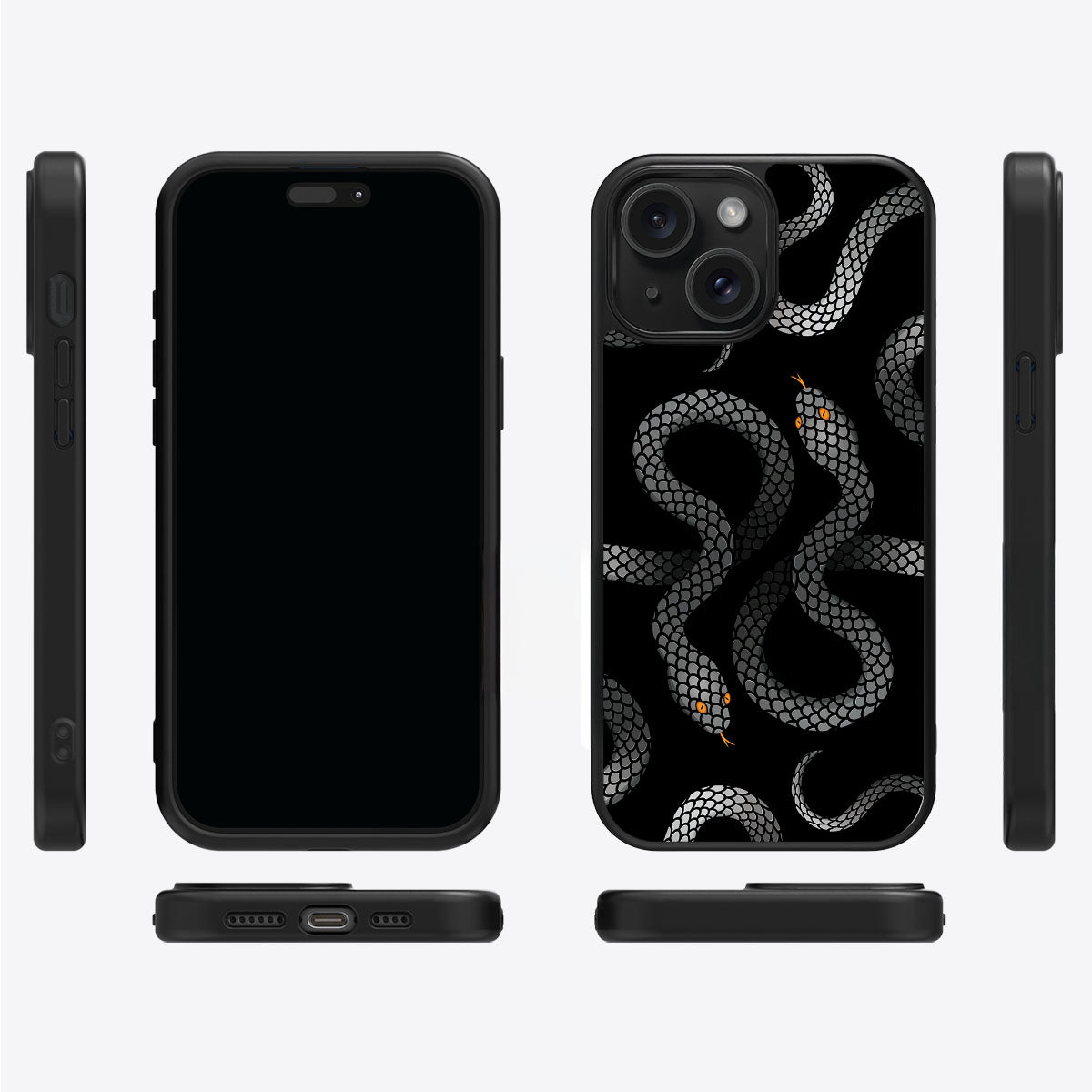Noir Serpent - iPhone 15 Case #case type_core (magsafe), #case type_core (non magsafe)
