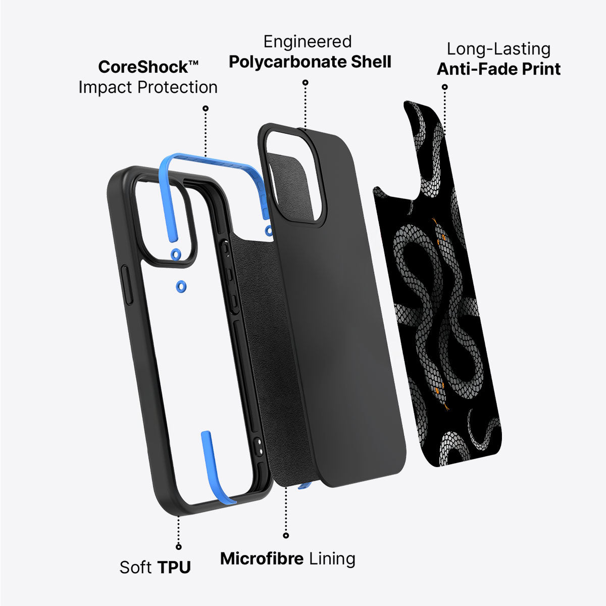 Noir Serpent - iPhone 15 Case #case type_core (non magsafe)