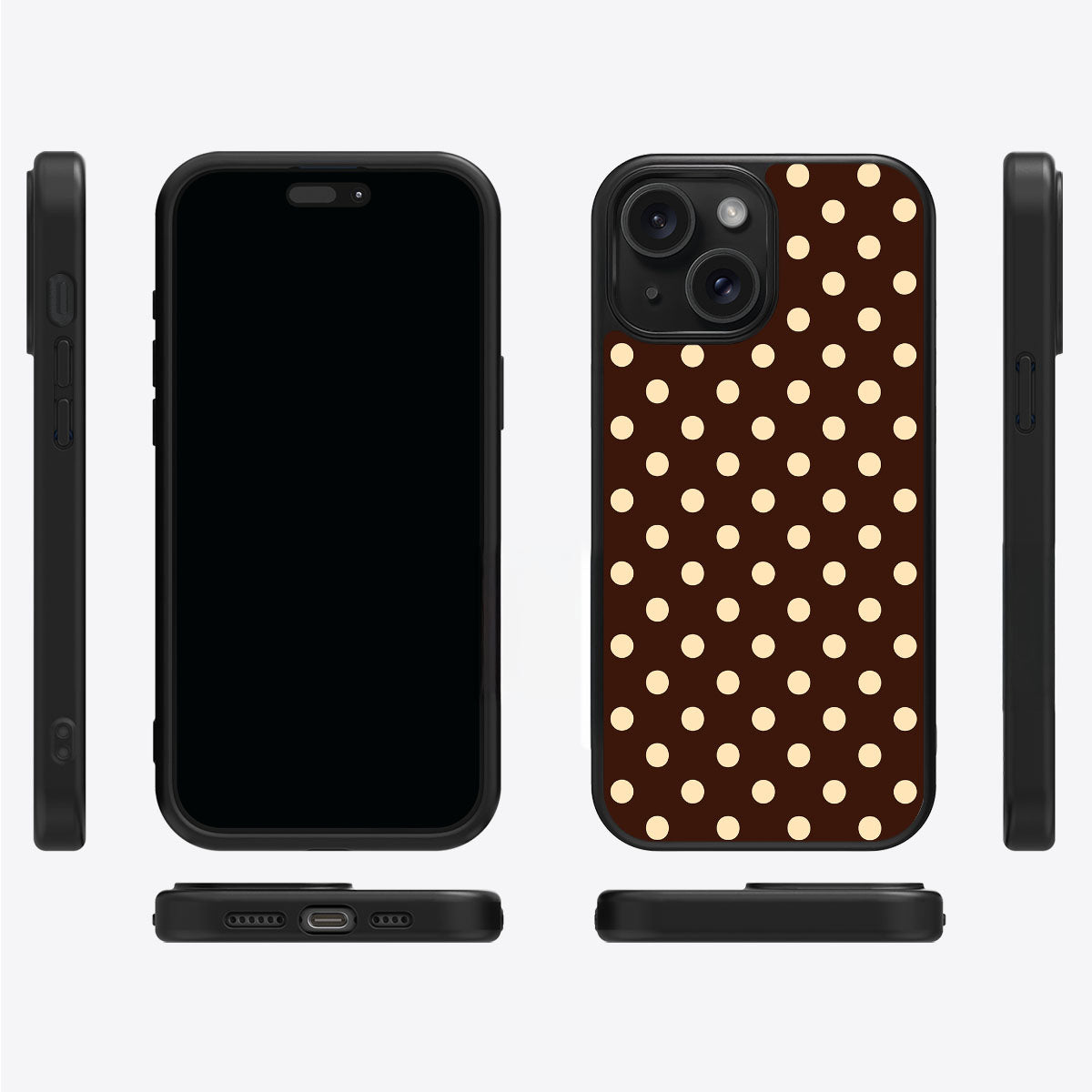 Nutty Choco iPhone 15 case cover – multi-angle view