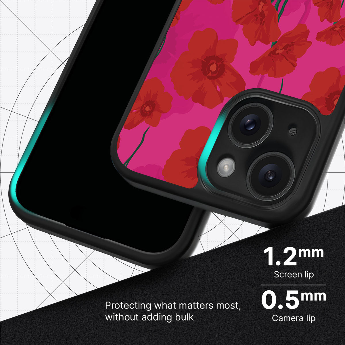 Pink Poppies - iPhone 15 Case #case type_core (magsafe), #case type_core (non magsafe)