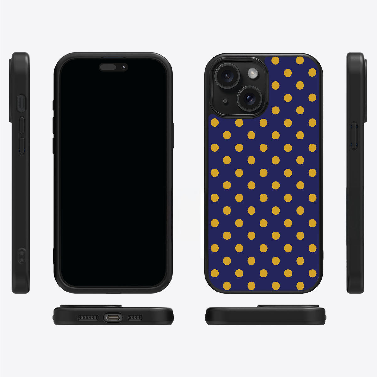 Retro Gold iPhone 15 case cover – multi-angle view