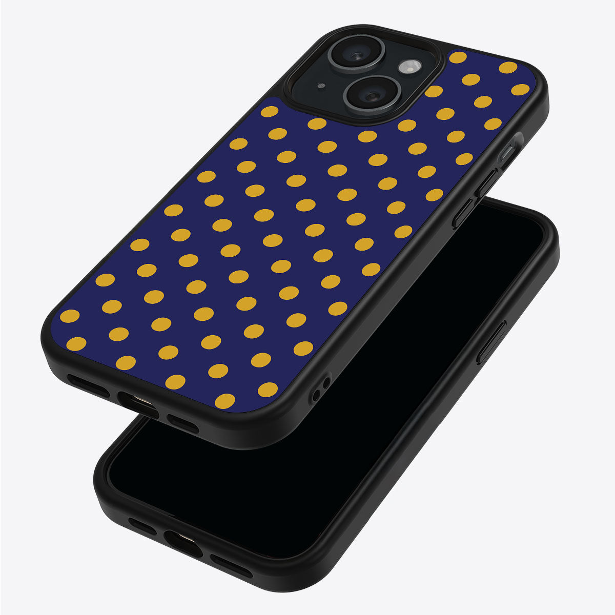 Retro Gold iPhone 15 case – back and side view