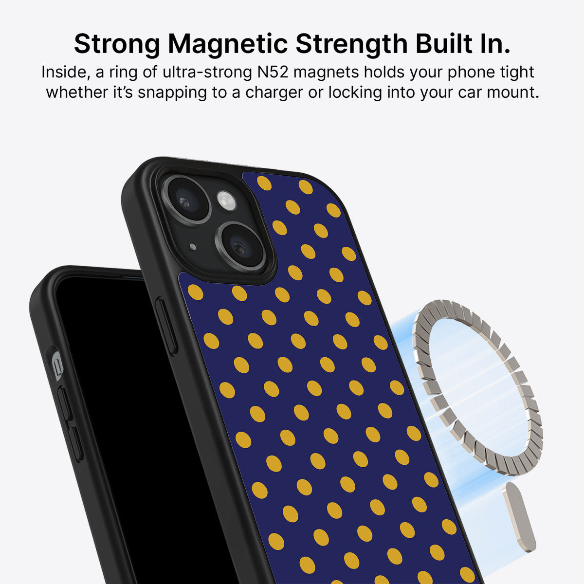 iPhone 15 MagSafe case – Retro Gold design