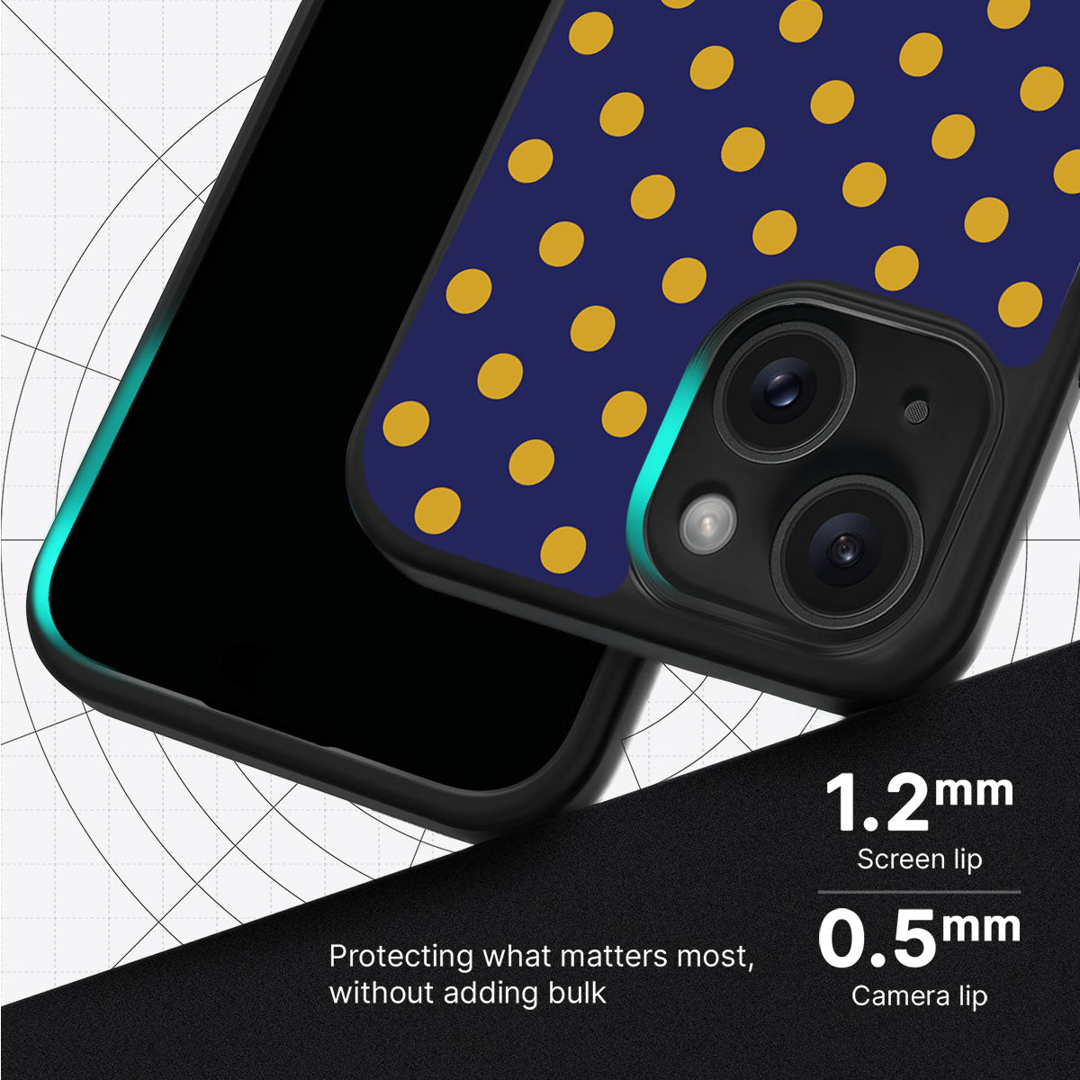Retro Gold slim iPhone 15 phone case