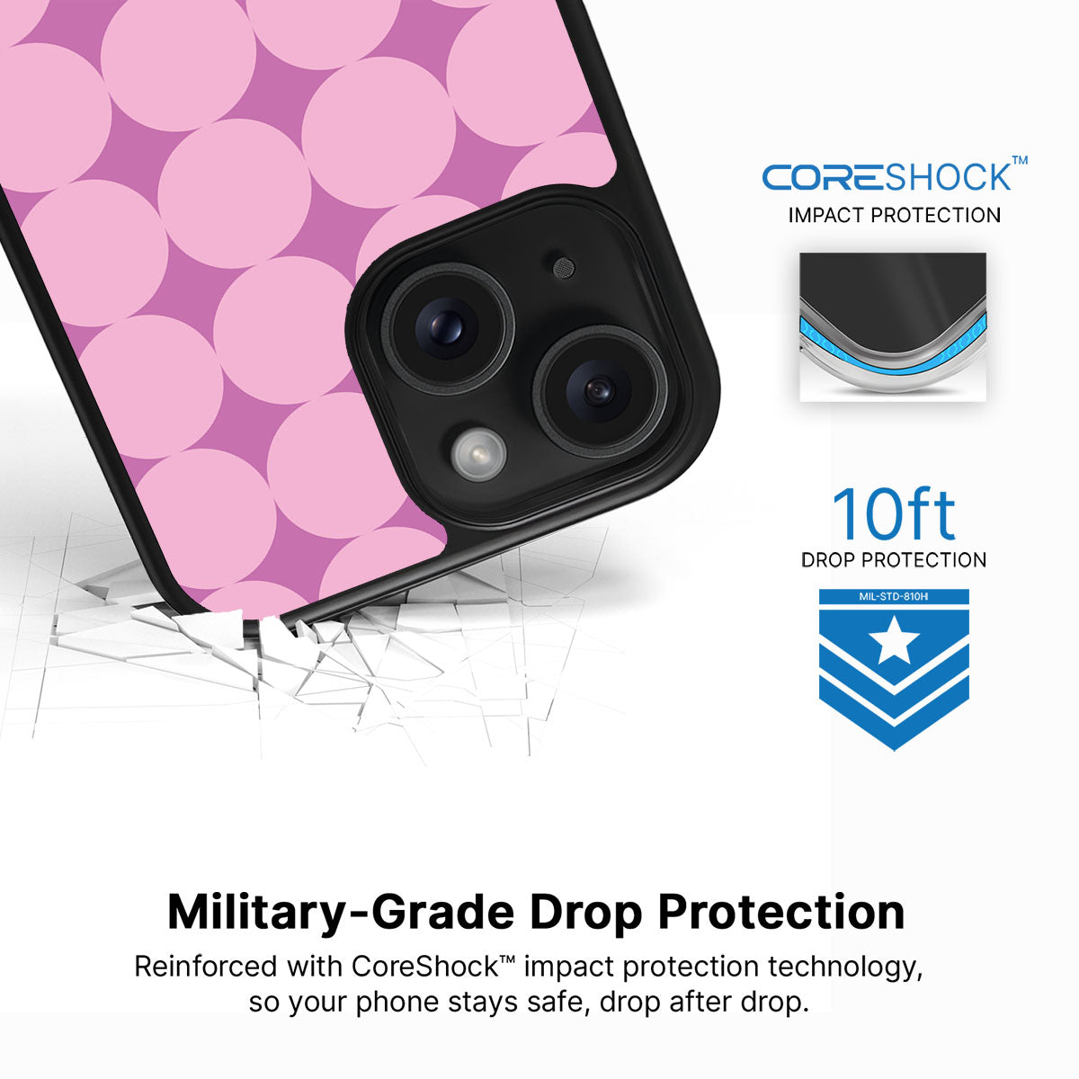 Rose Garden iPhone 15 case with drop protection