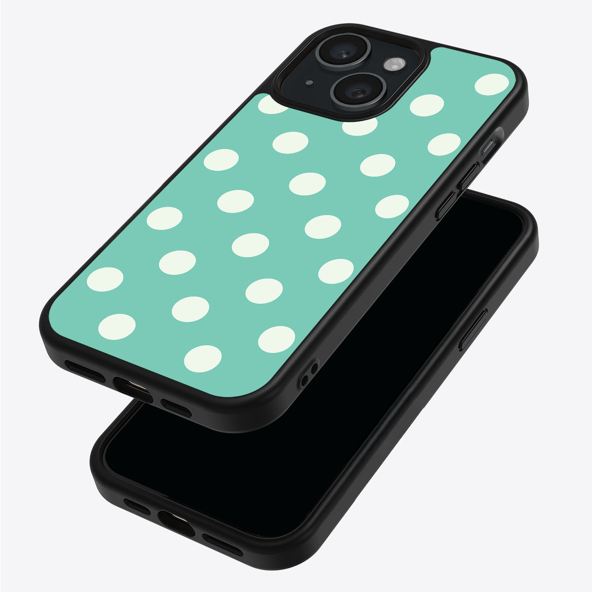 Sea Mist iPhone 15 case – back and side view