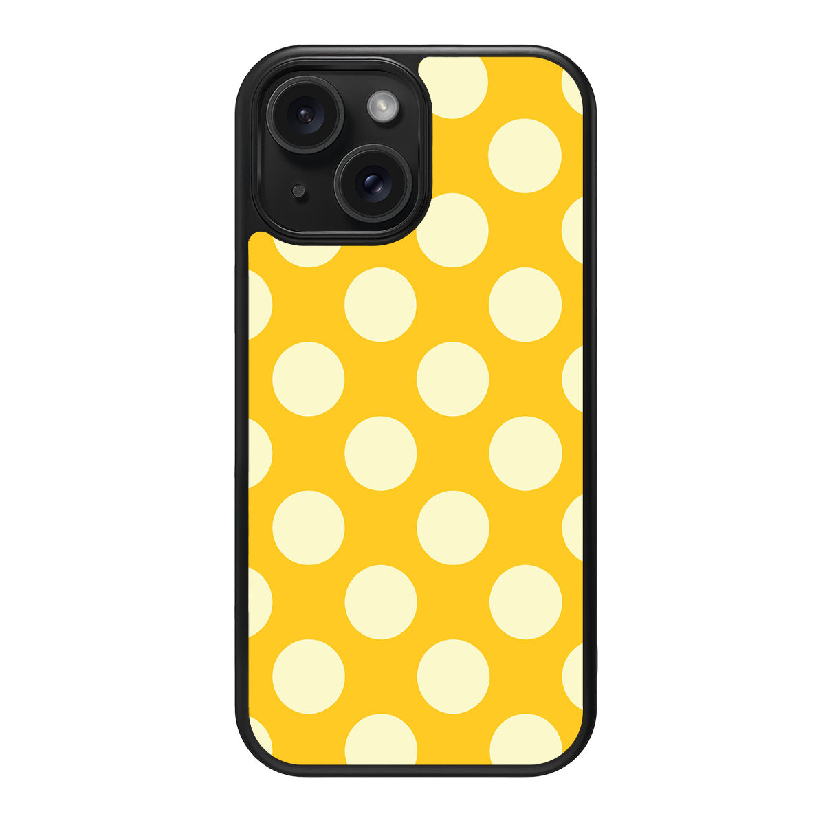 Sunny Dots design back view – iPhone 15 case