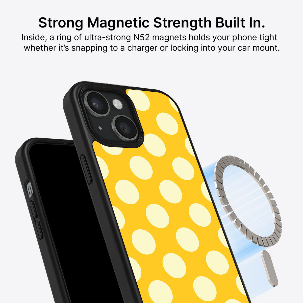 iPhone 15 MagSafe case – Sunny Dots design