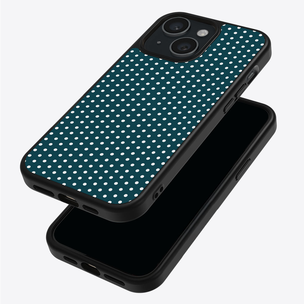 Teal Mesh iPhone 15 case – back and side view