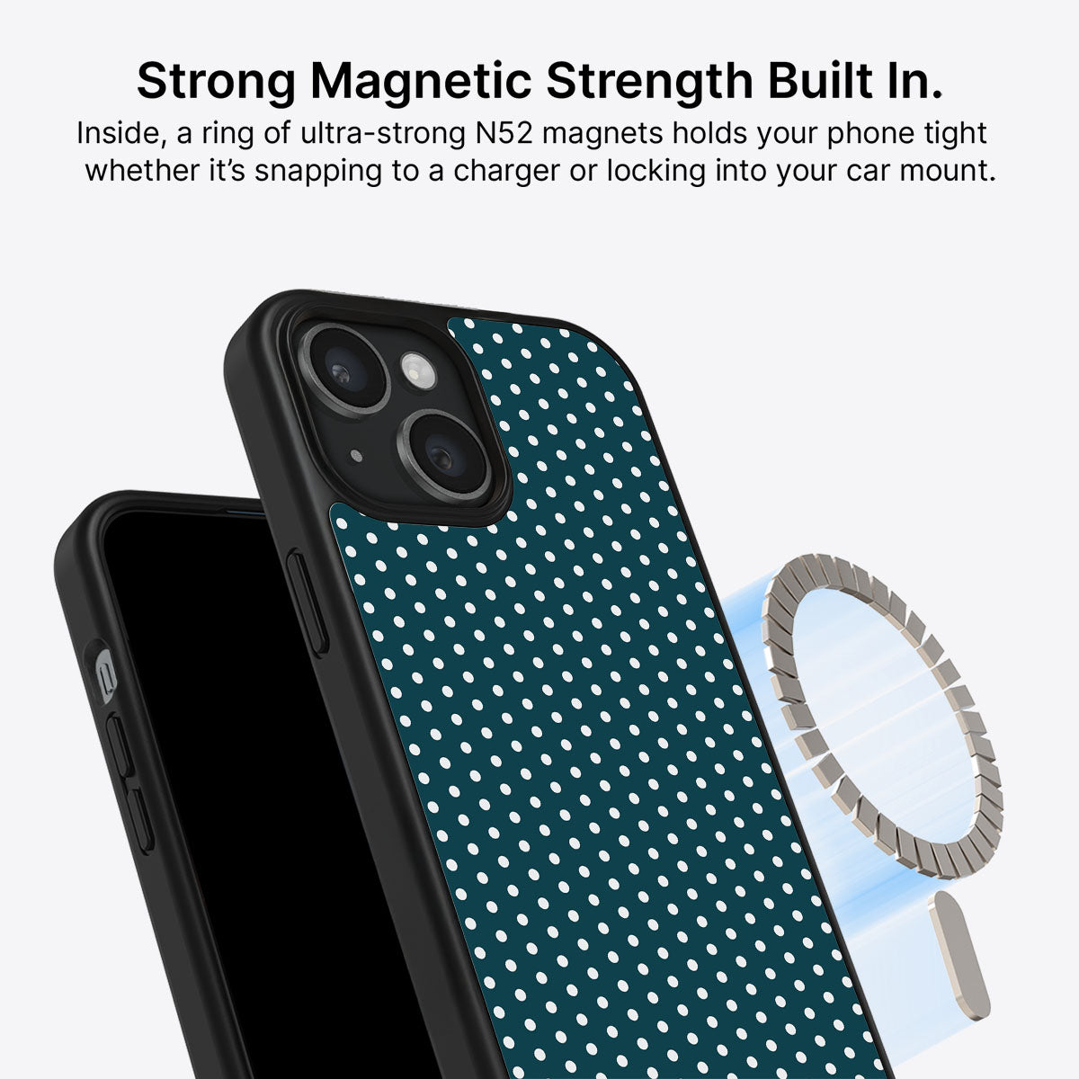 iPhone 15 MagSafe case – Teal Mesh design