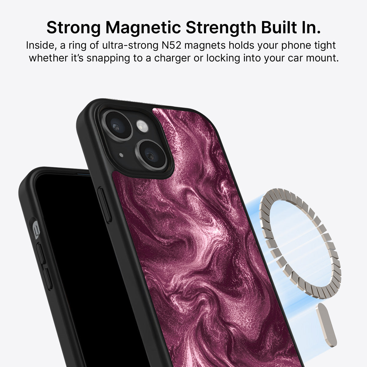 iPhone 15 MagSafe case – Wine Shimmer design