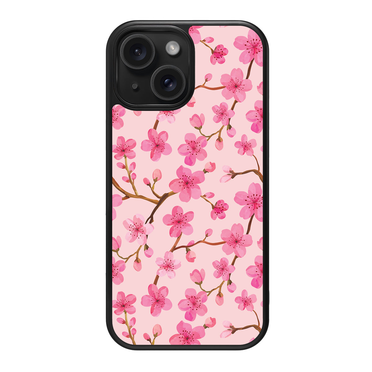Cherry Blossom design back view – iPhone 15 Plus case