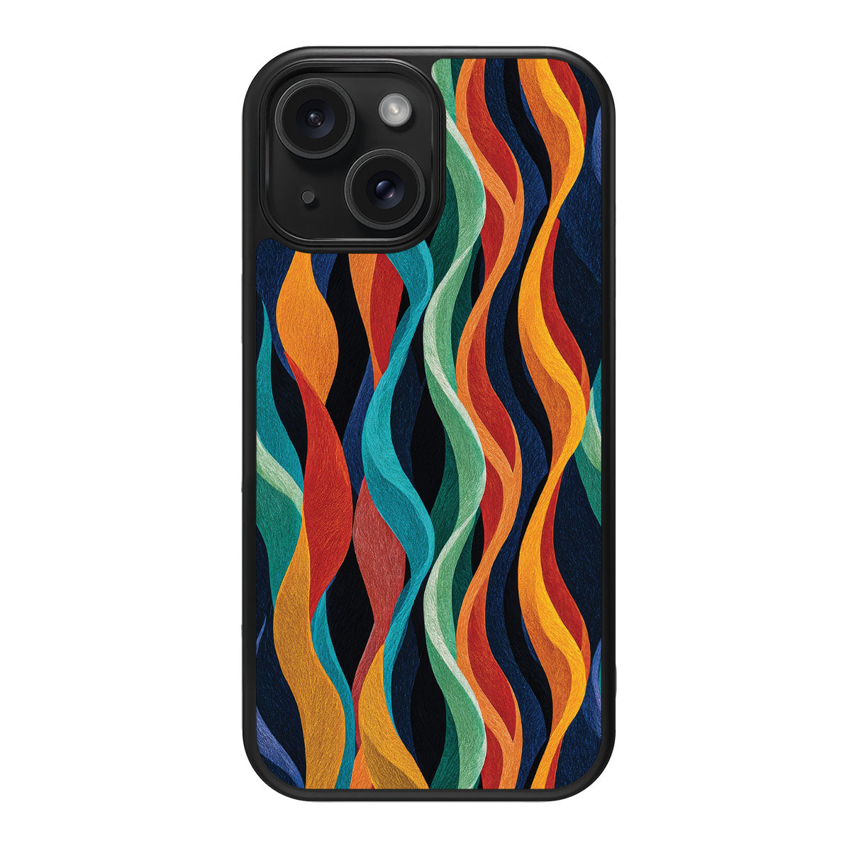 Abstract Designer iPhone 15 Plus Case – Coastal Waves | MagSafe