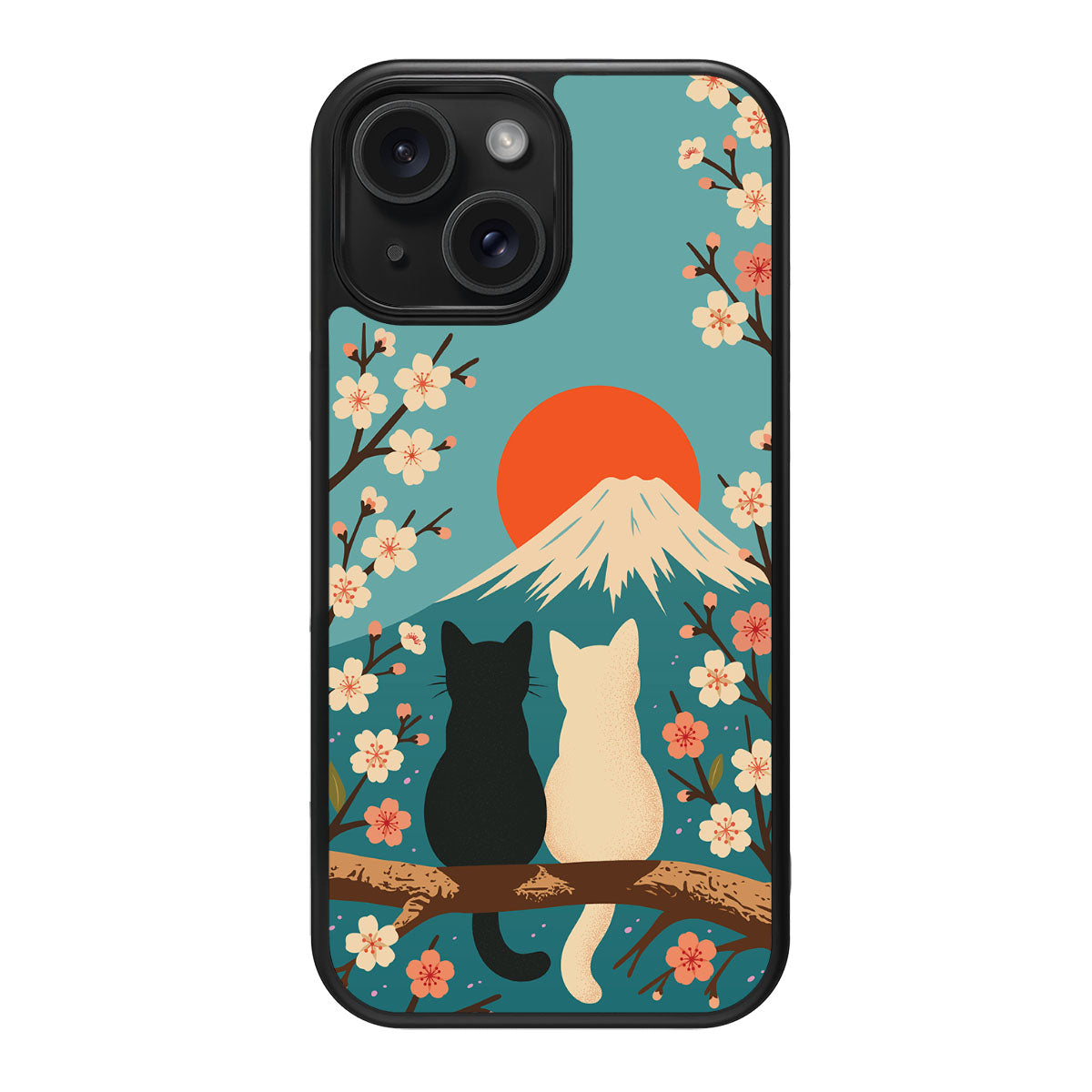 Fuji Cats - iPhone 15 Plus Case #case type_core (magsafe), #case type_core (non magsafe)
