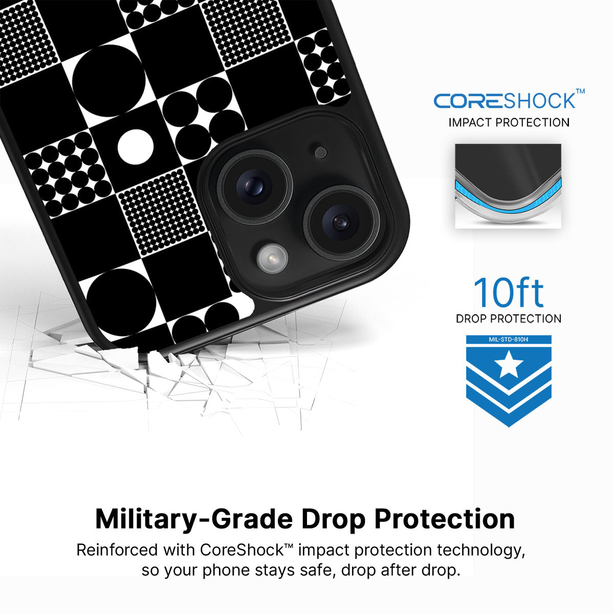 Grid and Orb - iPhone 15 Plus Case #case type_core (magsafe), #case type_core (non magsafe)