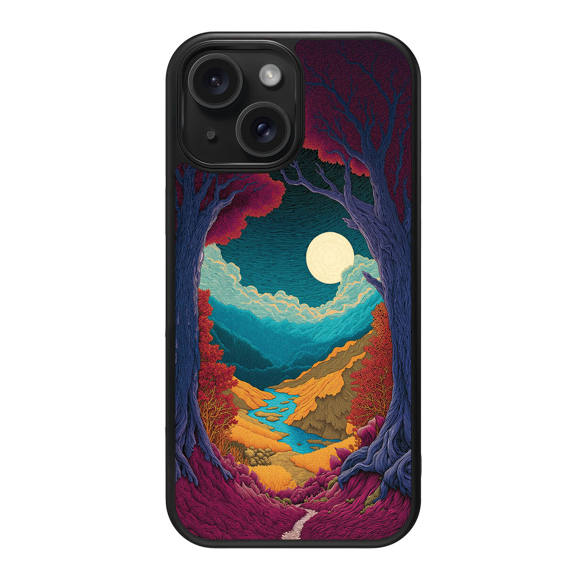 Celestial Designer iPhone 15 Plus Case – Harvest Moon | MagSafe