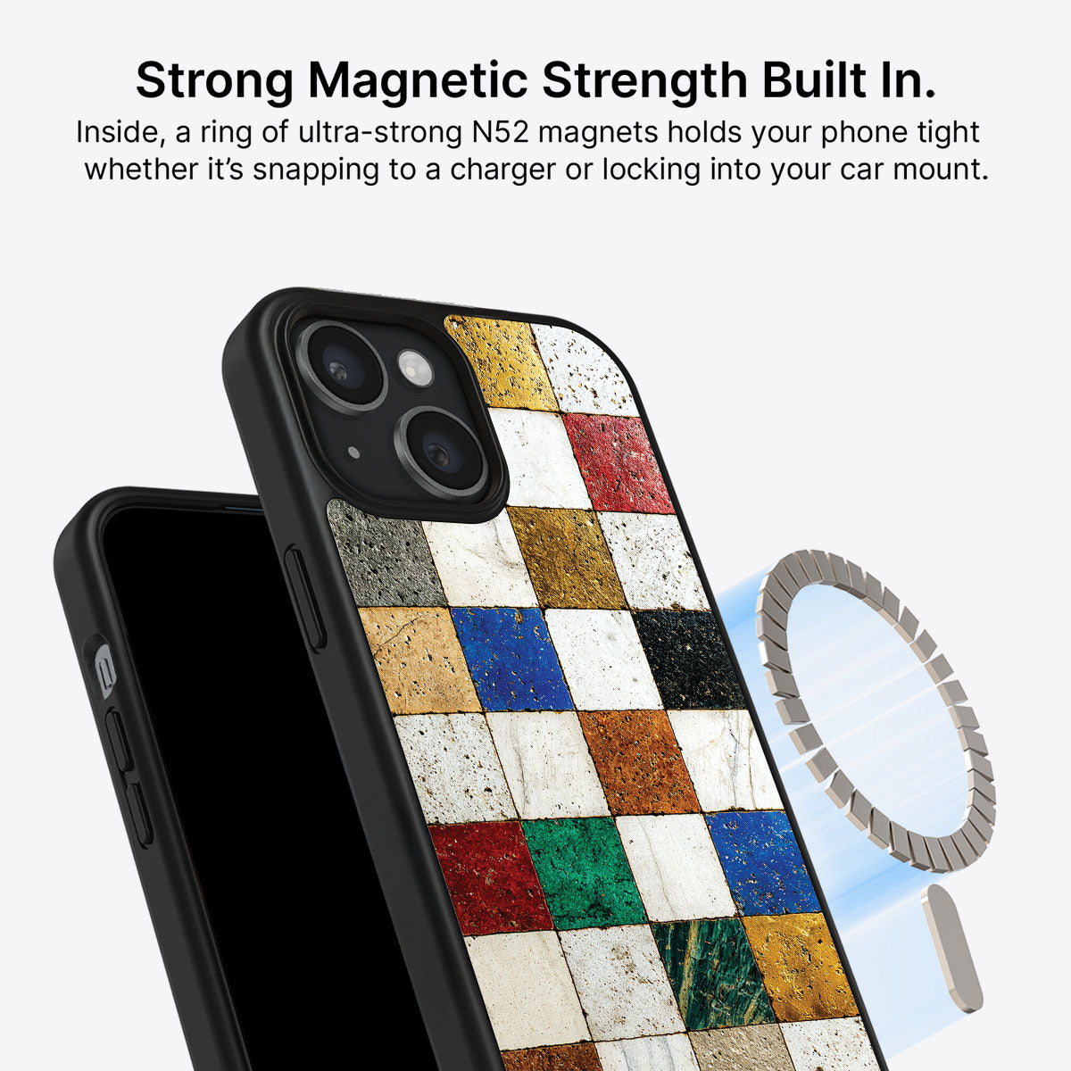 iPhone 15 Plus MagSafe case – Heritage Mosaic design