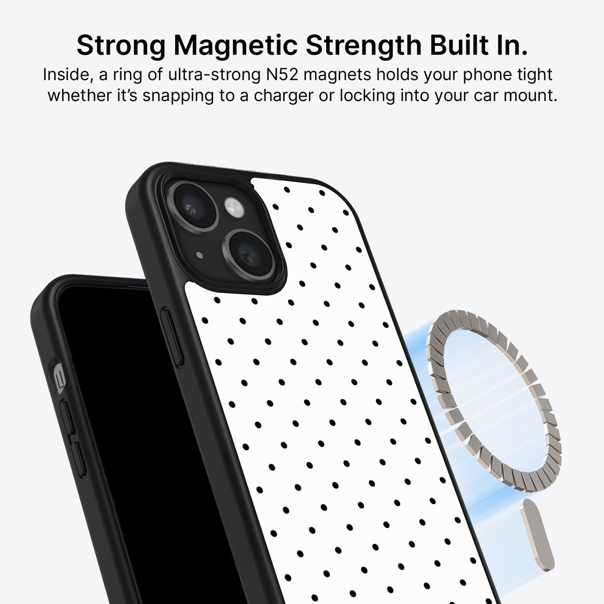 iPhone 15 Plus MagSafe case – Ivory Sprinkle design