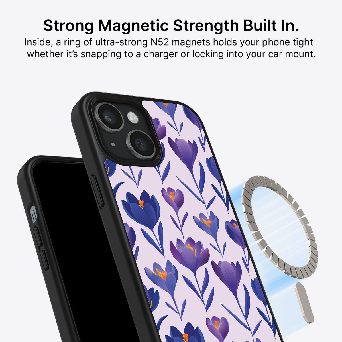 Midnight Crocus - iPhone 15 Plus Case #case type_core (magsafe)